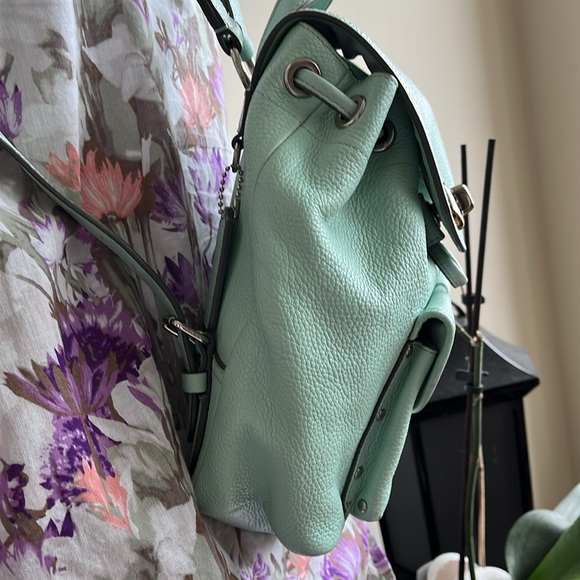 COACH MINI LEATHER Backpack ( mint green) - Picture 3 of 15